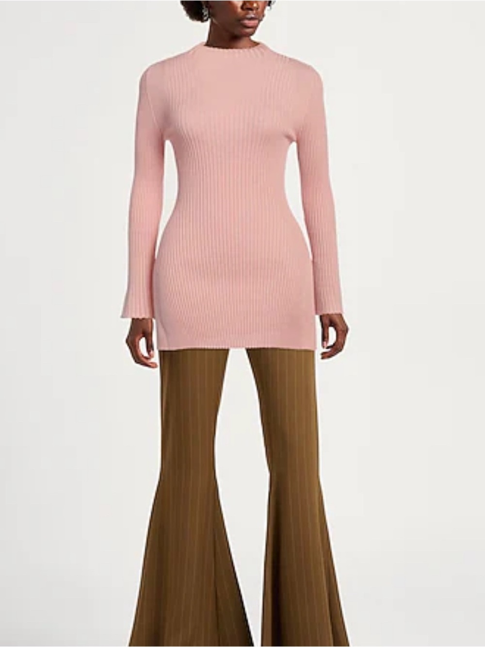 WOLFORD BLUSH MOCKNECK TUNIC SWEATER